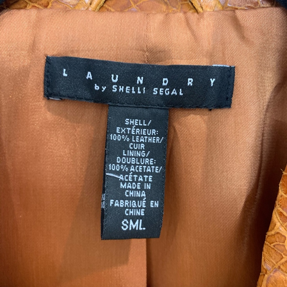 Laundry-Shelli Segal Croc Embossed Leather jacket - Picture 5 of 12